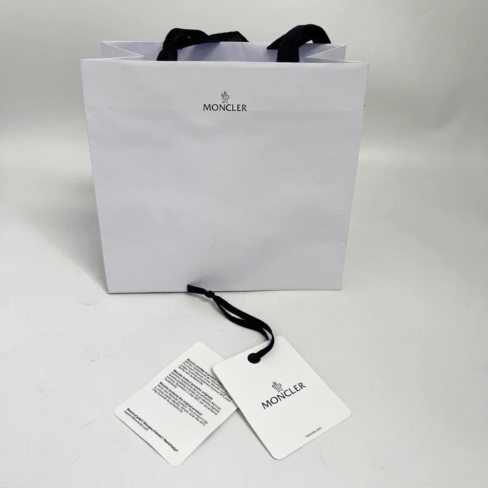 MONCLER WHITE PAPER SHOPPING Gift BAG With Tags - Picture 1 of 11